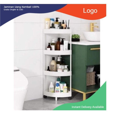 Kệ góc tường tam giác 4 tầng có bánh xe di chuyển