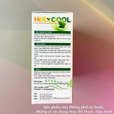 [TPBVSK] HELIX COOL - Siro hỗ trợ giảm ho, sổ mũi (H/20 ống x 10ml)
