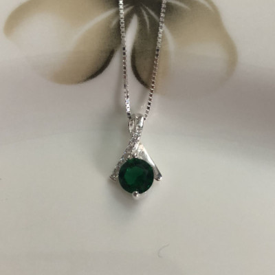 Bộ dây chuyền liền mặt trang sức bạc Ý S925 Bạc xinh Huệ Ngân- Giọt sương PP1712-XN