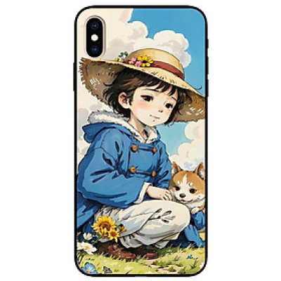 Ốp lưng dành cho Iphone X - Xs - Xs Max - XR - 11 - 11 Pro Max - Cô Gái Và Cún Con - Hàng Chính Hãng