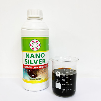 Dung dịch Nano Bạc - Nano Silver Xử lý nấm, vi khuẩn, tảo có hại, làm trong nước bể cá, ao nuôi, khử mùi hôi tanh cho tôm, cá, thủy sản 1000ml