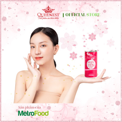 Thùng 30 Lon Nước Yến Collagen QUEENNEST 190ml (190ml x 30 Lon) - Hàng Chính Hãng