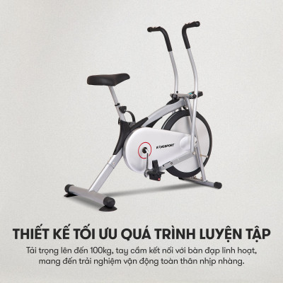 Xe đạp tập KINGSPORT KS-101 tập luyện toàn thân, tích hợp đồng hồ đo lường chỉ số, cân nặng phù hợp từ dưới 75kg