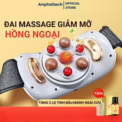 ￼Máy Massage Bụng Lưng Đùi Pin Sạc Tích Hợp Đá Nóng Himalaya Hỗ Trợ Giảm Mỡ Bụng Đai Mát Xa Bụng Eo Lưng