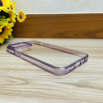 Ốp lưng Likgus trong viền màu tím dành cho iPhone 14 Pro Max - hàng chính hãng