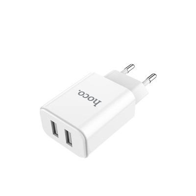 Củ Sạc Hoco C62A - 2 Cổng  USB - Tặng Cáp Micro Usb - Chính Hãng 