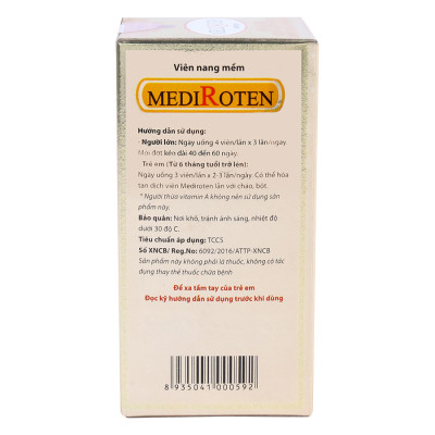 Thực Phẩm Chức Năng Viên Uống Dầu Gấc Mediplantex Mediroten (100 Viên / Lọ)