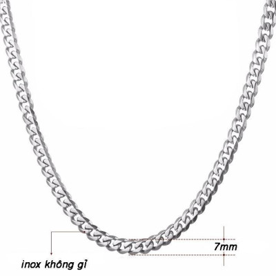 Dây chuyền nam titan thời trang rẻ đẹp thép không gỉ lặc xéo cao cấp trangsucpt cỡ 7mm PTDCNA157