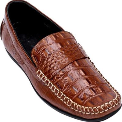 Giày Tây Nam Vân Cá Sấu Huy Hoàng HT7129 - Nâu