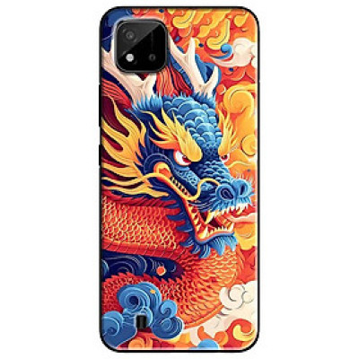 Ốp lưng cho Realme 9i - 10 - C20 - C67 - C65 4G - C11 2021 - Poco X6 5G - Rồng Xanh Sừng Trắng - Hàng Chính Hãng