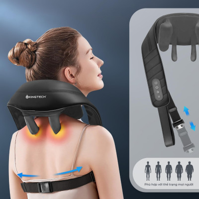 Máy Massage Cổ Vai Gáy KINGTECH S6, Masage Shiatsu 3d, Nhiệt Hồng Ngoại, Tích Điện, Matxa Nhiều Vị Trí - Chính Hãng