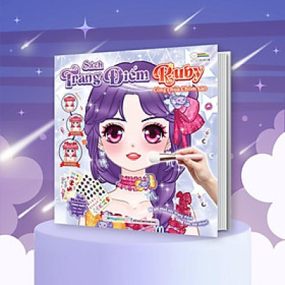 Sách - Trang Điểm Công Chúa Ruby - Công Chúa Chòm Sao - Tô Màu Và Bóc Dán Hơn 100+ Stickers Xinh Đẹp Cho Bé Gái - Megabook