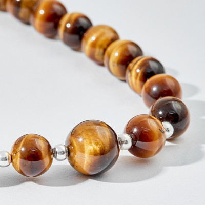 Dây chuyền đá mắt hổ vàng nâu Ngọc Quý Gemstones