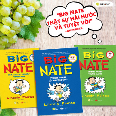 Sách Song Ngữ Việt - Anh: Big Nate – Combo 3 cuốn sách Thiếu Nhi Truyện Tranh Cho Trẻ Kèm File Audio và Note Từ Vựng