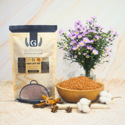 Gạo lứt GUfoods (đỏ / đen tím than) (túi 1kg) - Healthy, Thực dưỡng, Eat clean