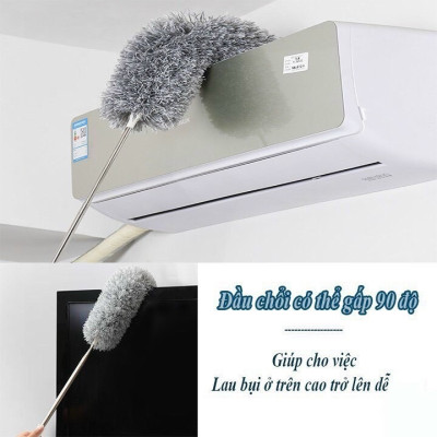 Chổi quét bụi trần nhà đa năng  dài 2M8 , lông chổi mềm mịn giúp hút ,cuốn giữ bụi bẩn, đầu chổi có thể gập 90 độ hoặc vặn xoắn ,cán chổi bằng inox có thể kéo rút giúp việc lau gần , lau xa  thật đơn giản và tiện lợi , làm sạch mọi vết bẩn cứng đầu 
