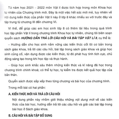 Hướng Dẫn Trả Lời Câu Hỏi Và Bài Tập Vật Lí 8 - Khoa Học Tự Nhiên (Bám Sát SGK Kết Nối Tri Thức Với Cuộc Sống)_ HA
