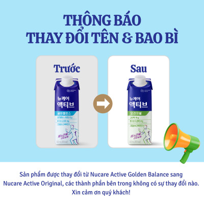 [Sữa bổ sung năng lượng cho người yêu thích vận động Nucare Active] Daesang Wellife/ Nucare Active Original 200ml