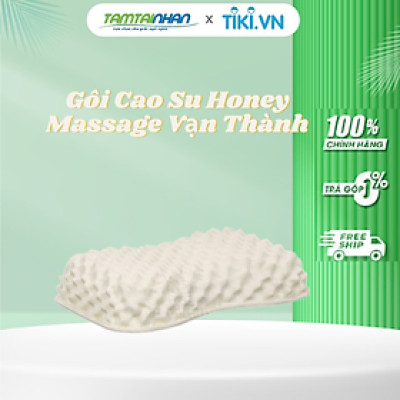 Gối 100% cao su thiên nhiên Honey Massage Vạn Thành 35x56x11cm độ đàn hồi cao nâng đỡ tốt.