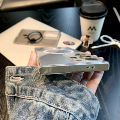 Ốp Lưng Từ Tính Cho Samsung Galaxy S24 Ultra / S25 Plus / S24 Plus / S23 Ultra Nhựa Cứng Trong Suốt Siêu Mỏng