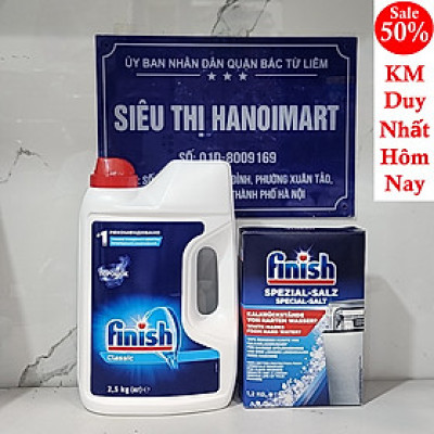 Combo Bột rửa bát Finish 2.5kg + Muối Finish 1.2kg