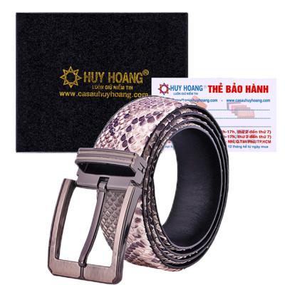 HC4316-17-20-41 - Thắt lưng nam da trăn Huy Hoàng 4P đầu kim màu da nguyên thủy, đen, trắng, nâu