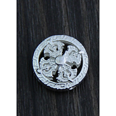 Charm bạc tròn họa tiết bánh xe pháp luân xỏ ngang - Ngọc Quý Gemstones