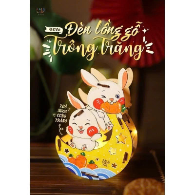 Lồng Đèn Trung Thu Gỗ Tự Tô Màu, Đèn Lồng Gỗ Thủ Công Handmade Nhiều Mẫu Dễ Thương Kèm Đèn Led - HÀNG CHÍNH HÃNG MINIIN