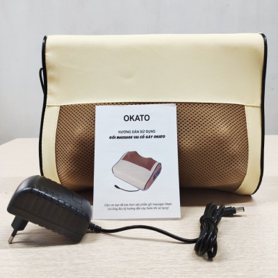 Gối massage cổ vai gáy thắt lưng kết hợp xoa bóp chườm nóng giúp giảm đau hiệu quả