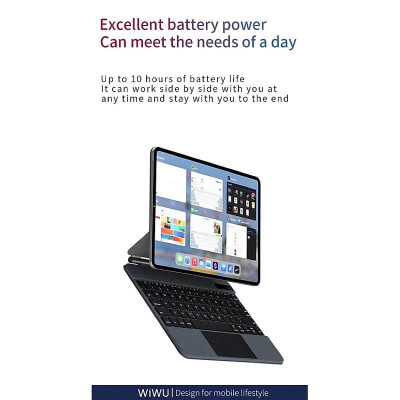 Bàn phím iPad Pro 12.9 / Air 13 inch WiWU Apple Magic Keyboard Trackpad – Bao Da Cao Cấp, Trackpad Thông Minh, Biến iPad Thành Laptop - Hàng nhập khẩu