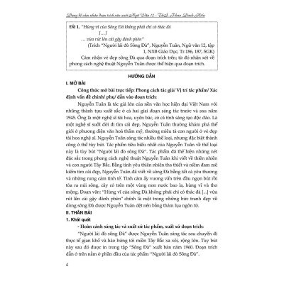 Sách - Dạng Đề Cảm Nhận Đoạn Trích Văn Xuôi Ngữ Văn Lớp 12 - Khang Việt Book