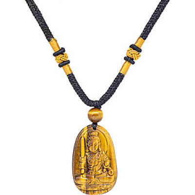 Mặt Dây Chuyền Phật Bất Động Minh Vương Đá Mắt Hổ ( 3.6 x 2.3 cm) Ngọc Quý Gemstones