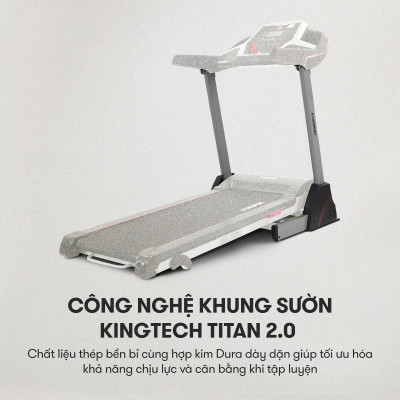 Máy chạy bộ KINGSPORT Kungfu đơn năng, tiết kiệm điện năng, gấp gọn tại nhà