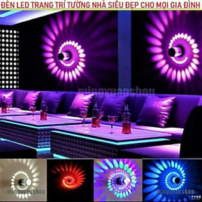 ĐÈN TRANG TRÍ TƯỜNG SÁNG XOÁY ỐC MÀU SẮC CỰC ĐẸP MẪU MỚI