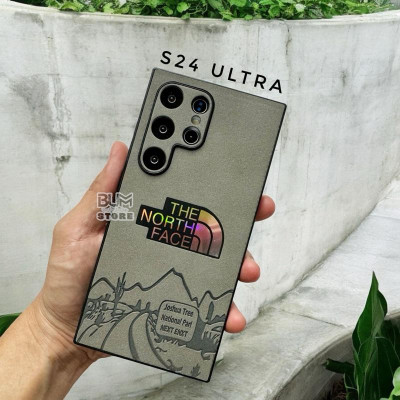 Ốp Lưng Cho Samsung S24 Ultra / S23 Ultra / S22 Ultra TPU Lưng Da Lộn In Lazer NORTH