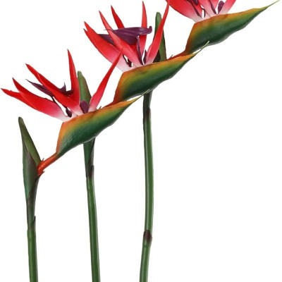 Thiên điểu giả hoa cắm trang trí bàn thờ 80cm ship HOẢ TỐC TPHCM đỏ cẩm thạch