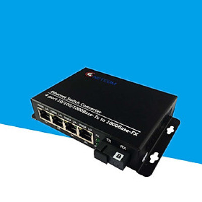 Converter quang 4 port lan 10/100/1000M GNETCOM GNC-2114S-20B - Hàng Chính Hãng