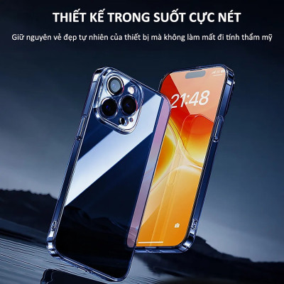 Ôp lưng trong cho iPhone 15 Pro Max 15 Pro 15 Plus iP 15 siêu mỏng 0.3mm bảo vệ camera hiệu Memumi Camshield - Thiết kế mặt lưng PC chống ố vàng, trang bị màng camera - Hàng nhập khẩu