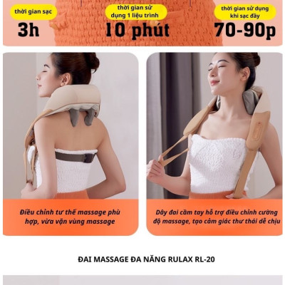 Máy Massage Cổ Vai Gáy Cao Cấp, Máy Mát Xa Đa Năng Mô Phỏng Xoa Bóp Giảm Đau Nhức Thư Giãn Hiệu Quả Hơn Súng Massage