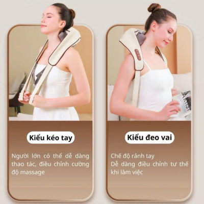 Máy Massage Cổ Vai Gáy Hồng Ngoại 6D YM-K18, Đai Mát Xa Toàn Thân Hỗ Trợ Thư Giãn - Giao Màu Ngẫu Nhiên - HÀNG CHÍNH HÃNG MINIIN