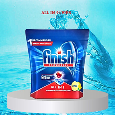 Viên rửa bát Finish All in one 90 viên hương chanh