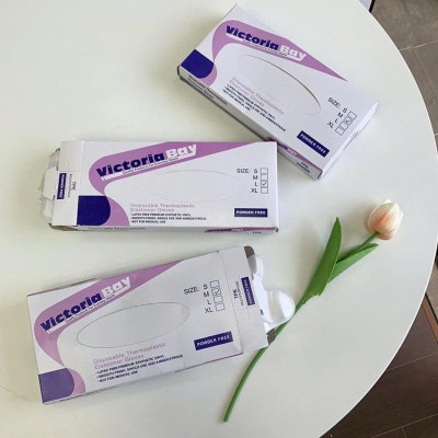 Hộp găng tay Victoria TPE (100 chiếc) siêu dai không thấm nước, Bao tay cao su an toàn tiện lợi (chọn size M hoặc L) Rửa Bát Chống Nước Đồng