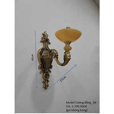 100% Đồng thuần chất Đèn tường đồng đế đá sa thạch 3 mẫu, đèn tường nến đồng tân cổ điển, kèm bóng led DT