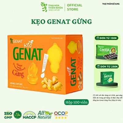 Kẹo Genat Gừng (Hộp 100 viên) - Tinh Hoa Thiên Nhiên