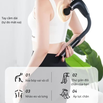 Gậy Massage Kachi MK405 – Súng Massage Cầm Tay Có Tay Nối Dài, Thư Giãn Sâu Từng Nhóm Cơ - hàng chính hãng