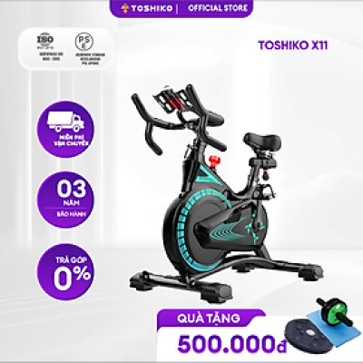 Xe đạp tập thể dục trong nhà Toshiko X11, xe đạp thể thao có đồ hồ hiển thị quãng đường, calo tiêu thụ, giảm mỡ, săn chắc cơ thể