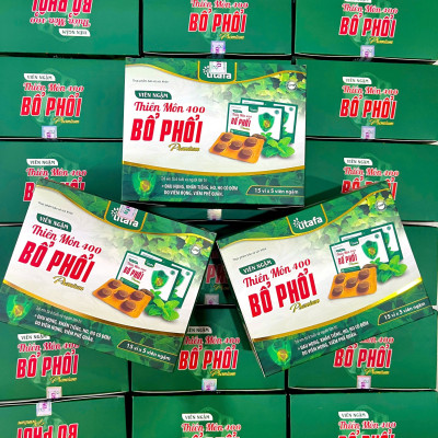 Viên ngậm Thiên Môn 400 Bổ Phổi Premium – Giúp giảm nhanh ngứa rát họng, đau họng, khản tiếng, ho (hộp 15 vỉ x 5 viên) [Chính hãng TITAFA]  