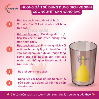 Dung Dịch Vệ Sinh Cốc Nguyệt San Nano Bạc - Làm Sạch, Khử Khuẩn Dịu Nhẹ & An Toàn, Không Kích Ứng