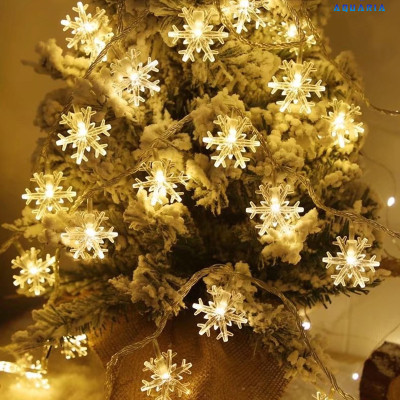 Dây Đèn LED Hoa Tuyết Trang Trí 3m 16 Bông Tuyết Cắm Điện