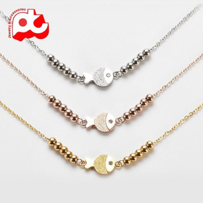 Dây chuyền nữ titan thời trang mặt con cá phan cát thép không gỉ trangsucpt có 3 màu sắc DCNUT66